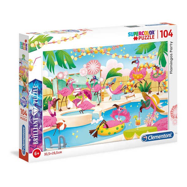 Puzzle Brilliant 104 pçs - Flamingos 1