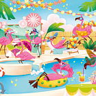 Puzzle Brilliant 104 pçs - Flamingos 2