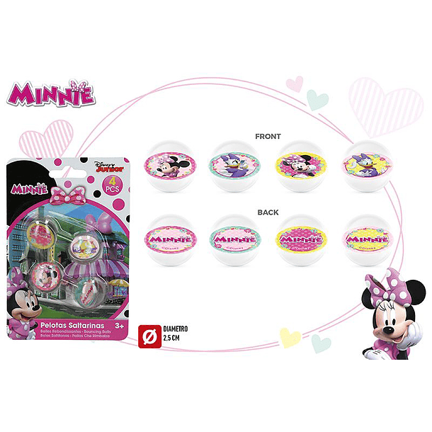 Conjunto 4 Bolas Saltitonas - Minnie 