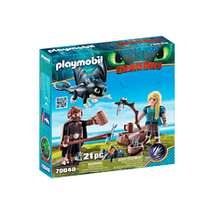 Hiccup e Astrid com Dragão Bebê