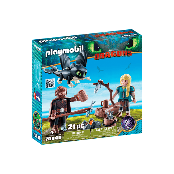 Hiccup e Astrid com Dragão Bebê 1