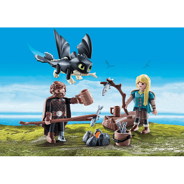 Hiccup e Astrid com Dragão Bebê 3