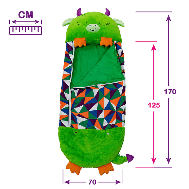 Dormi Locos Peluche Grande - Dragão Verde 4