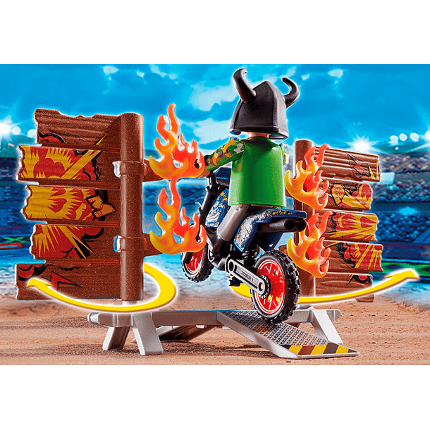 Moto com parede de fogo 4