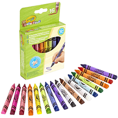 Crayola - 16 Lápis Triangulares de Cera Lavável
