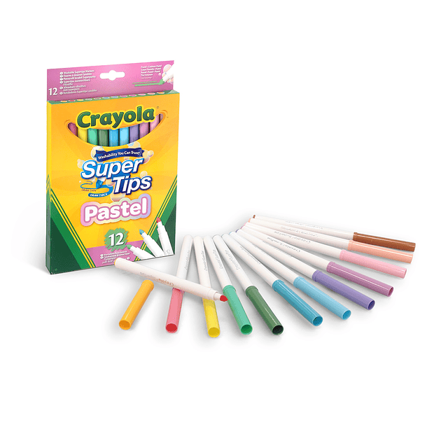 Crayola - 12 Marcadores Pastel de Cores Lavável 