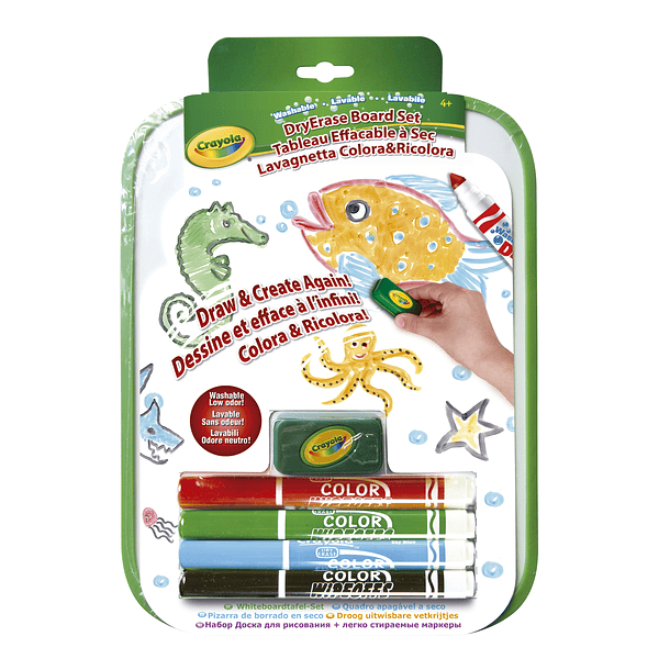 Crayola - Quadro com 4 Marcadores Laváveis e Apagador 