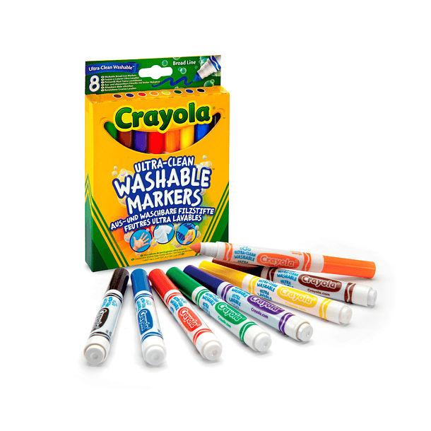 Crayola - 8 Marcadores de Cores Ultra Lavável 
