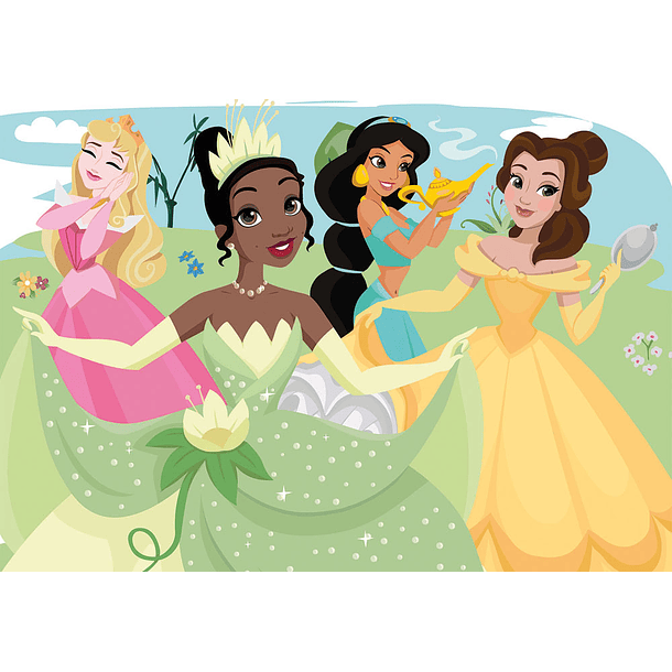Puzzle Double Face 104 pçs - Disney Princess 2