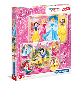 Puzzle 2x60 pçs - Disney Princess