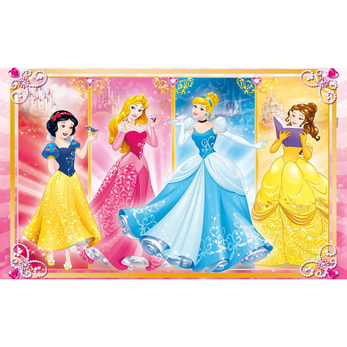 Puzzle 2x60 pçs - Disney Princess | Cubos Luminosos