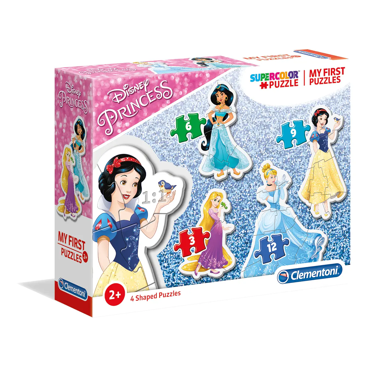 Puzzle 3+6+9+12 pçs - Disney Princess | Cubos Luminosos