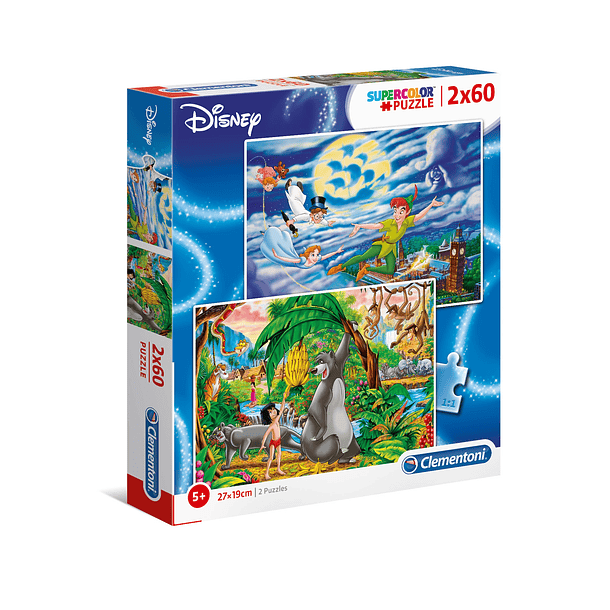 Puzzle 2x60 pçs - Peter Pan + The Jungle 1