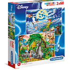Puzzle 2x60 pçs - Peter Pan + The Jungle 1