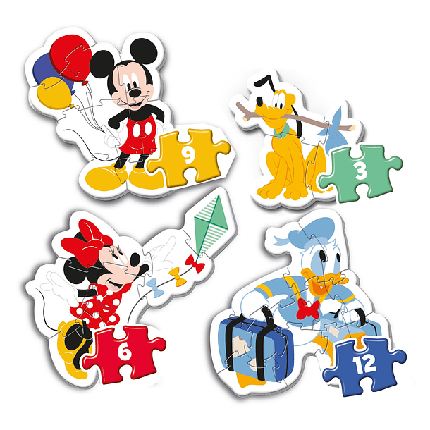 Puzzle 3+6+9+12 pçs - Mickey Mouse 2