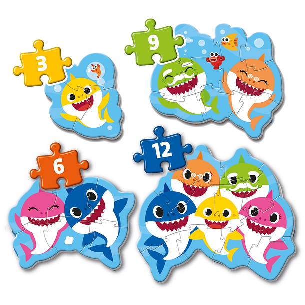 Puzzle 3+6+9+12 pçs - Baby Shark 2