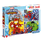 Puzzle 3x48 pçs - Marvel Super Hero 1