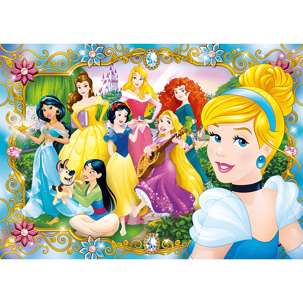 Puzzle Jewels 104 pçs - Disney Princess 2