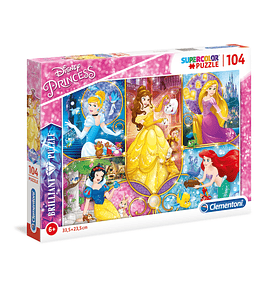 Puzzle Brilliant 104 pçs - Disney Princess