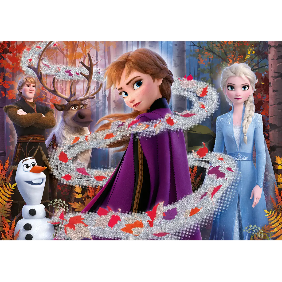 Puzzle Glitter 104 pçs - Frozen II | Cubos Luminosos