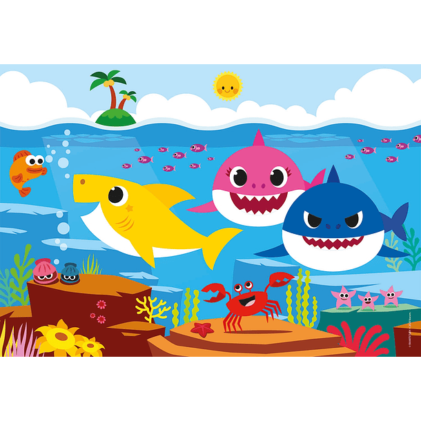 Puzzle Double Face 60 pçs - Baby Shark 2
