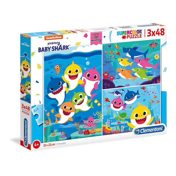 Puzzle 3x48 pçs - Baby Shark 1