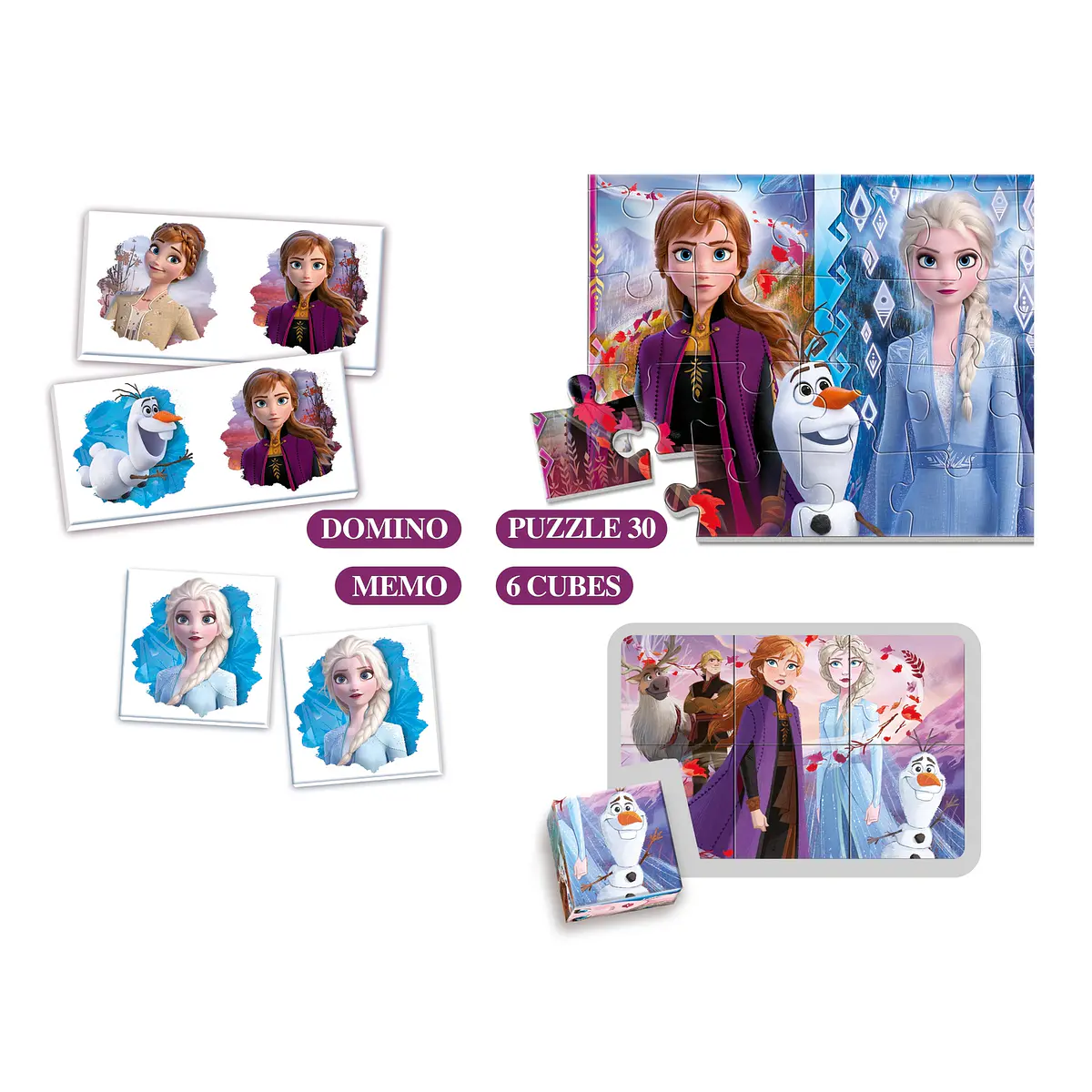 Edukit 4 em 1 - Frozen II | Cubos Luminosos