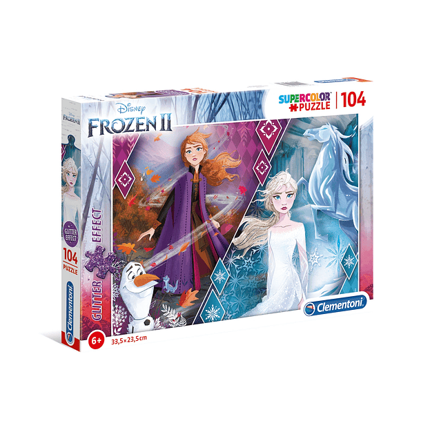 Puzzle Glitter 104 pçs - Anna e Elsa 1