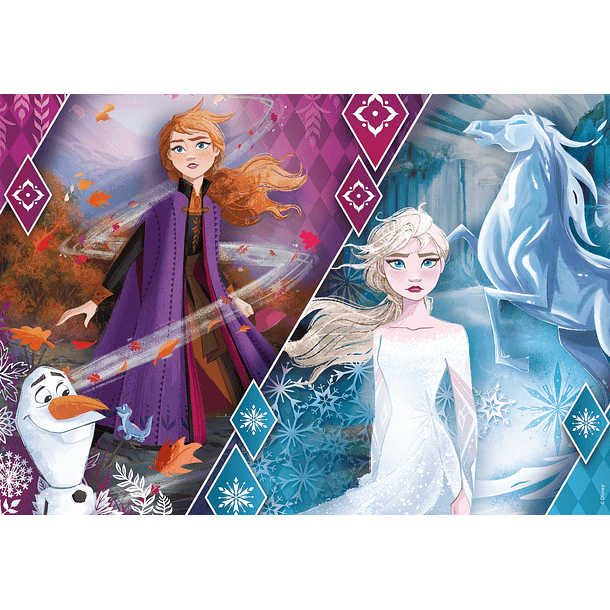 Puzzle Glitter 104 pçs - Anna e Elsa 2