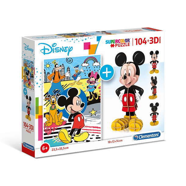 Puzzle 104 pçs + 3D Model - Mickey Mouse 1