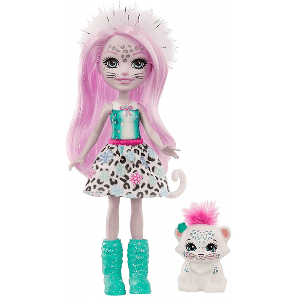 Boneca com Amigo - Sybill Snow Leopard & Flake 