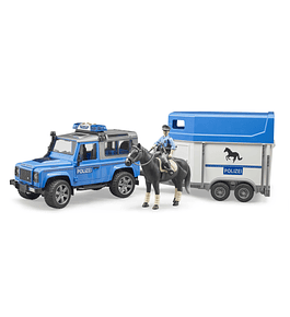 Land Rover Defender Polícia com Atrelado e Cavalo