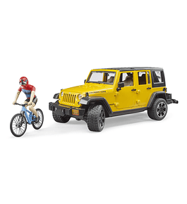 Jeep Wrangler Unlimited Rubicon com Bicicleta e Ciclista