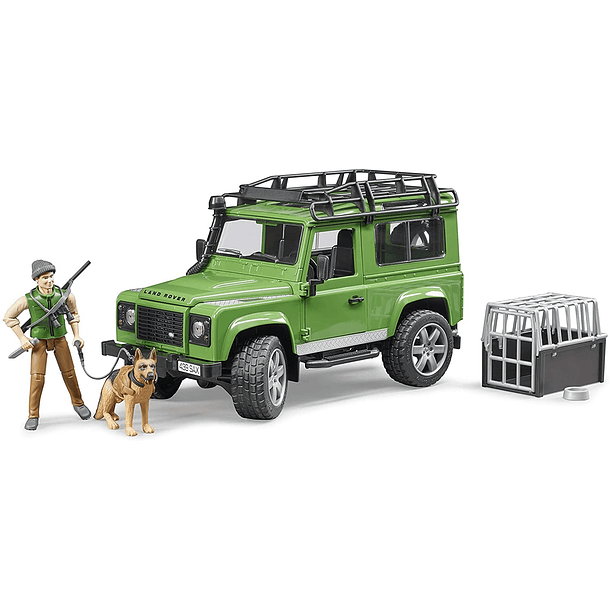 Land Rover Defender com Caçador e Cão 1