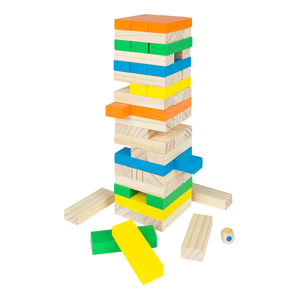 Play & Learn - Torre de Blocos Coloridos em Madeira 2