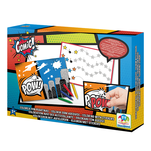 Colorir com Adesivos - Comics 