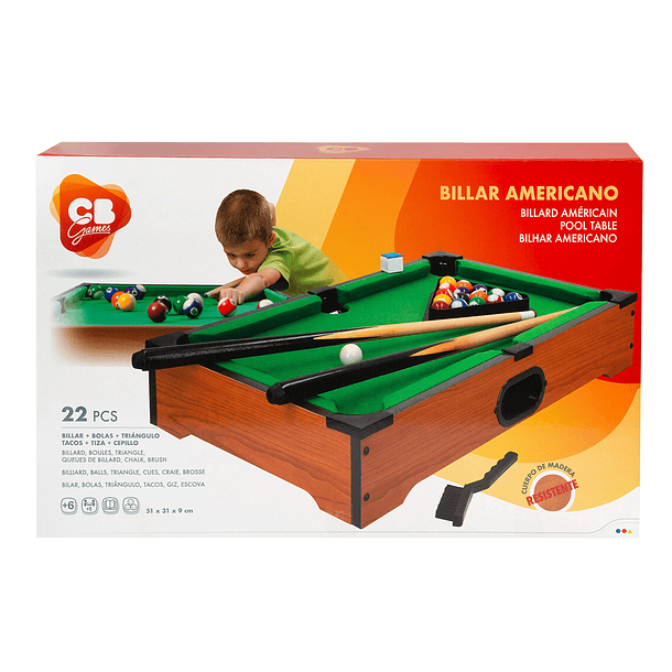 Mesa de Bilhar Americano de Madeira 1