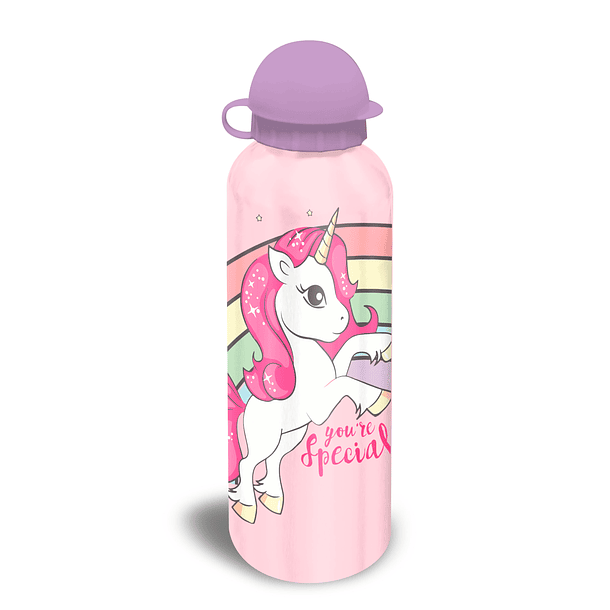 Unicórnio - Garrafa de Água Rosa 