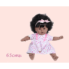 Boneca Cabelo Risitas 65 cm - Negra