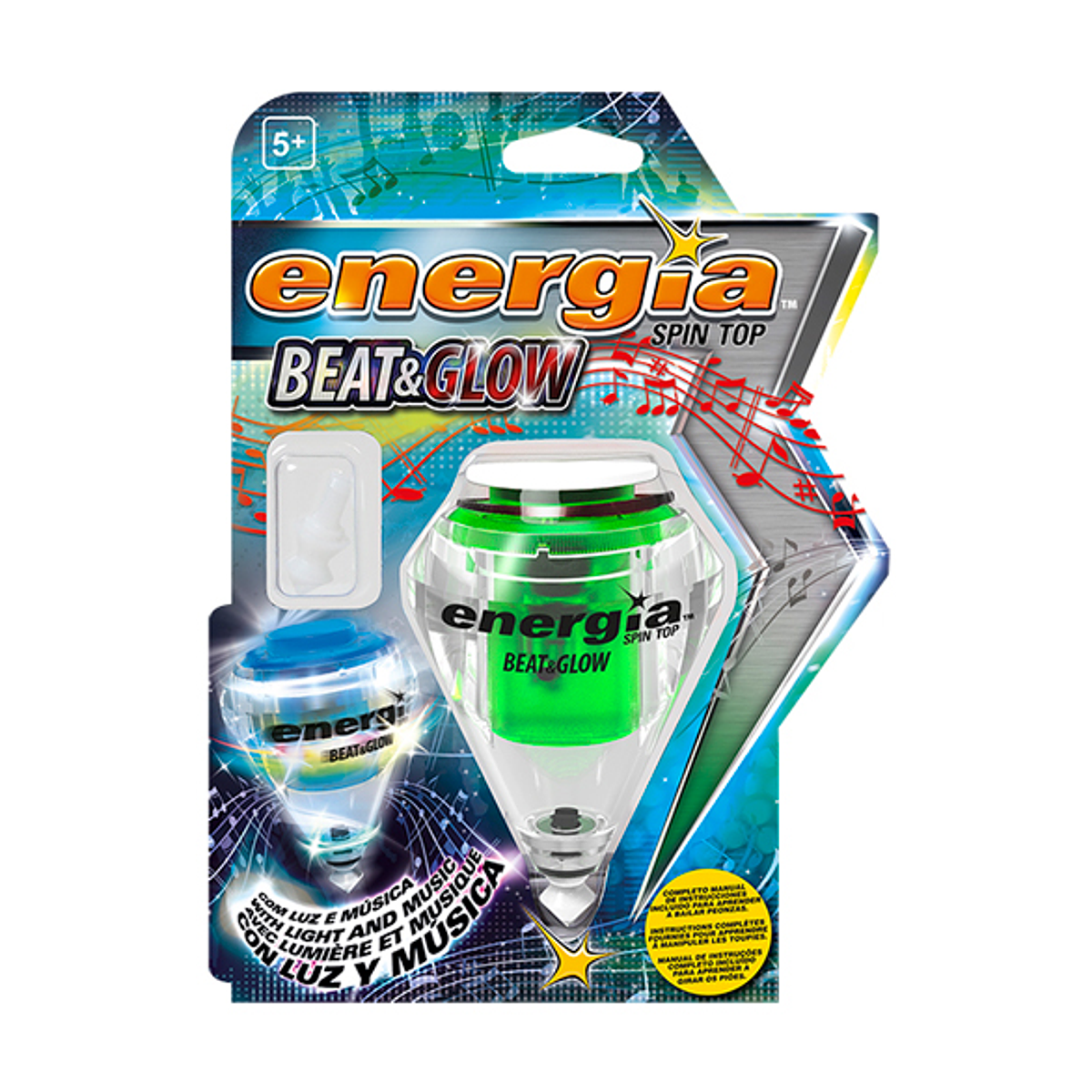 Pião Energia Beat & Glow - Verde