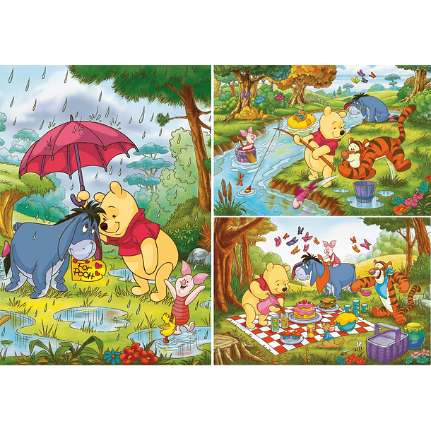 Puzzle 3x48 pçs - Winnie The Pooh 2