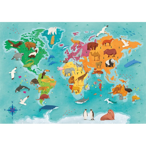 Puzzle 250 pçs - Animals in the World 2