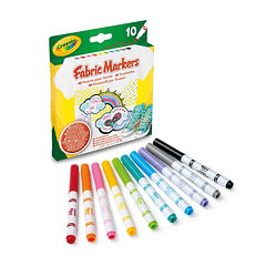Crayola - 10 Marcadores Cores para Tecido