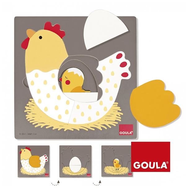 Puzzle Galinha 3 Níveis 