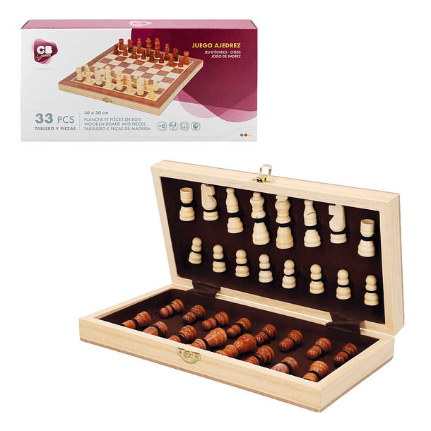 CB Games - Jogo Viagem de Xadrez de Madeira 1