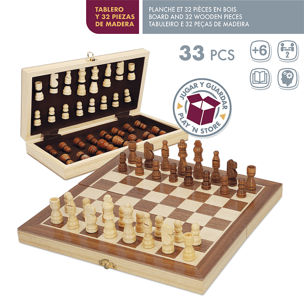 CB Games - Jogo Viagem de Xadrez de Madeira 2