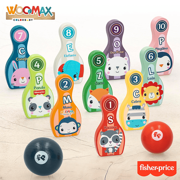 Woomax - Fisher-Price Jogo de Bowling de Madeira 1