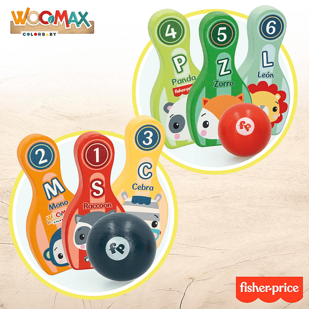 Woomax - Fisher-Price Jogo de Bowling de Madeira 2