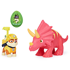 Patrulha Pata Dino Rescue - Figura Rubble + Triceratops 2