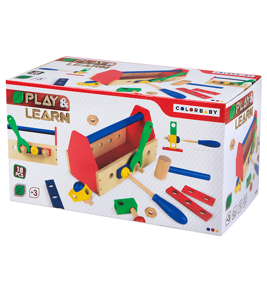 Play & Learn - Caixa de Ferramentas em Madeira